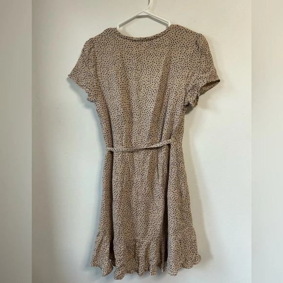 Abercrombie & Fitch Short-Sleeve Ruffle Wrap Mini Dress - Picture 3 of 4